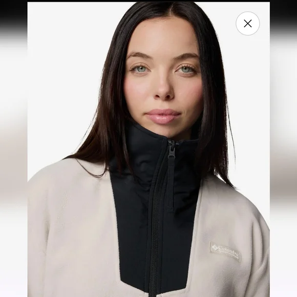 Columbia Womens Beige and Black Fleece 1/2 Zip Pullover - Picture 4 of 12